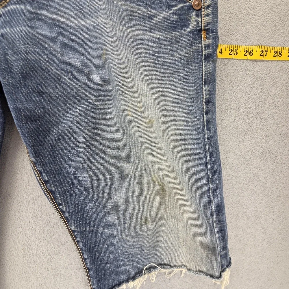 Lee Shorts Mens 38 Blue Denim Selvedge Nitro Bermuda Cutoff Jorts 15